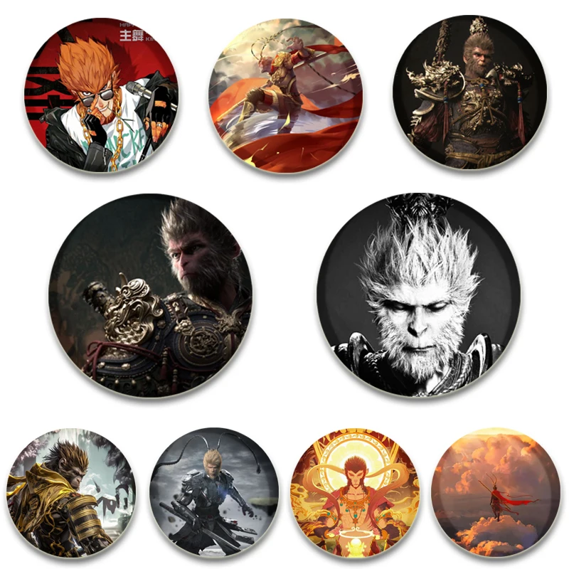 Chinese Anime Black Myth Wukong Enamel Pins Handmade Brooch for Clothes Backpack Decoration Cartoon Badge Jewelry Accessories