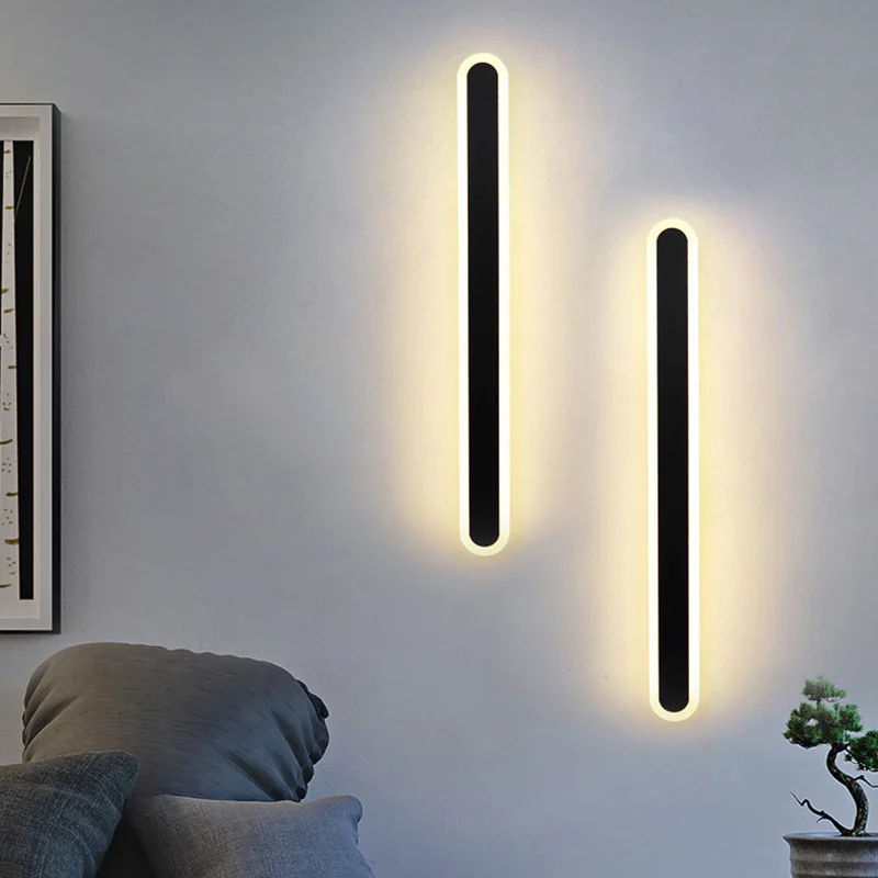 

Modern LED Wall Light Long Strip Bar Light Bedroom Living Room Background Wall Lamp Corridor Home Decor Fixture Indoor Lighting