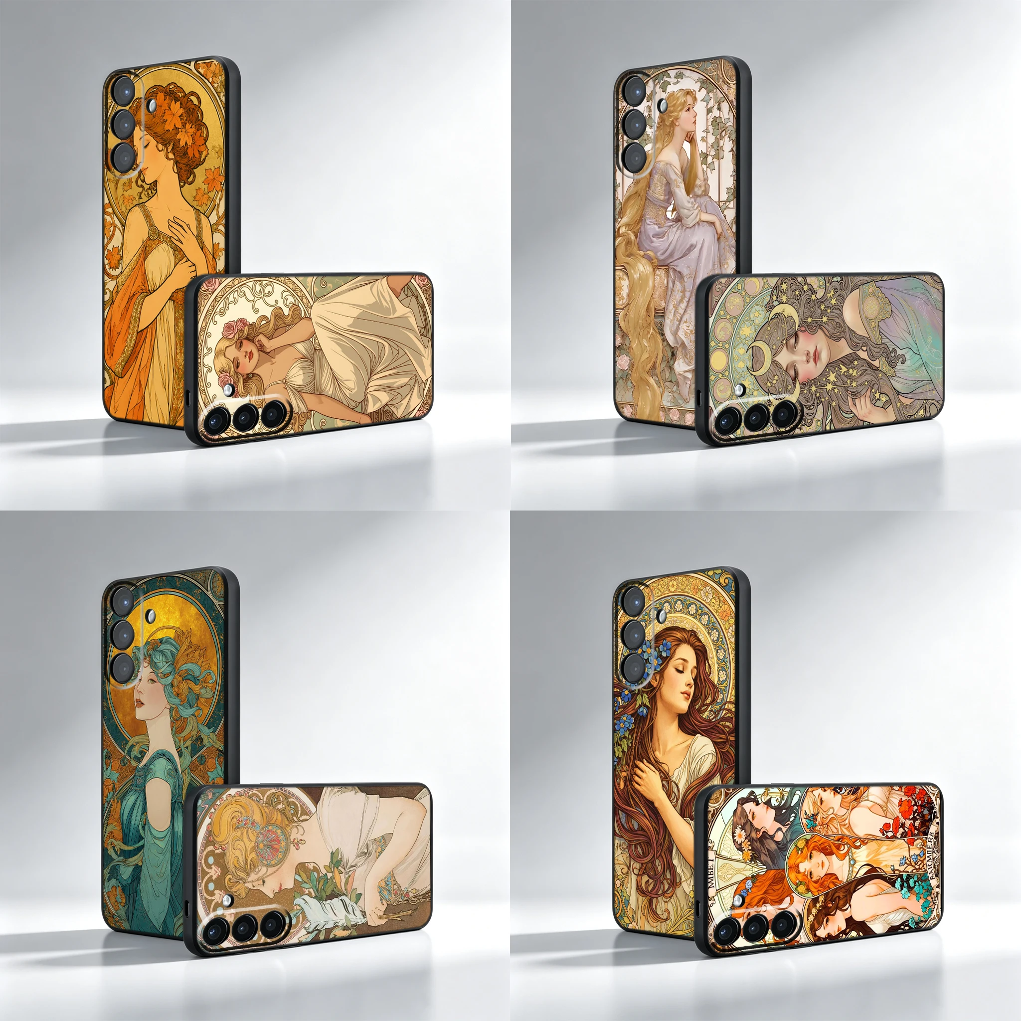 V-Vintage A-Alphonse Mucha Phone Case For Samsung A16 A26 A27 A37 A56 A57 A05S A06 A04S A55 A54 A35 A34 A25 A24 A15 A14 A71 A51