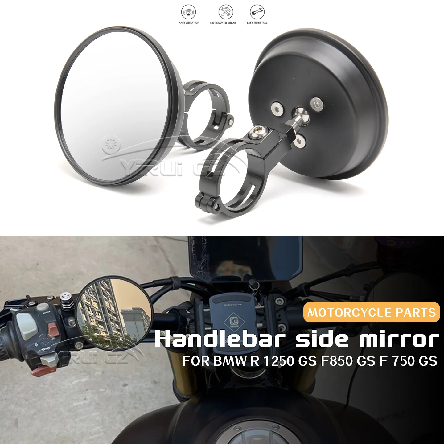 

Мотоциклетный вспомогательный ретровизор Espelho Convexo Espelhos de grande angularpara для BMW R1250GS F850 GS F750GS R1250 GS