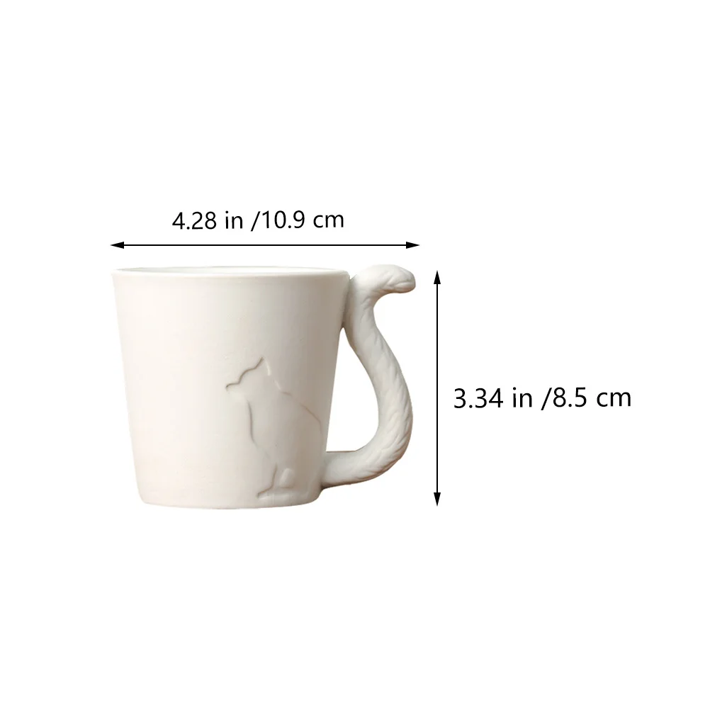 

2Pcs Animal Ceramic Cup Exquisite Patterned Mug with Comfortable Rim Large Volume for Coffee Tea Water Beverage Container