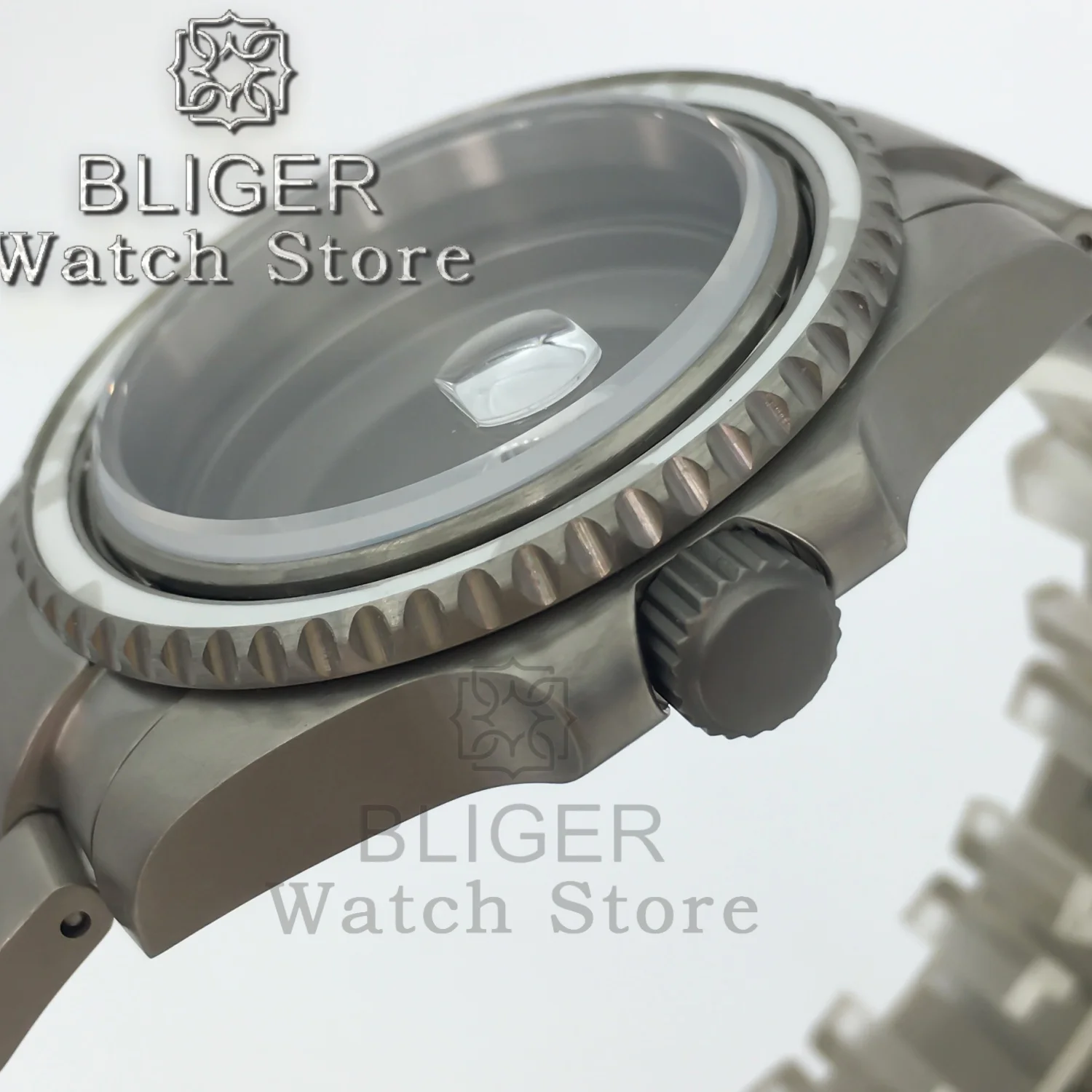 BLIGER 40mm caja de reloj de titanio correa de reloj de zafiro se adapta al movimiento NH34 NH35 NH36 ETA2824 PT5000 para accesorios de relojes SUB GMT