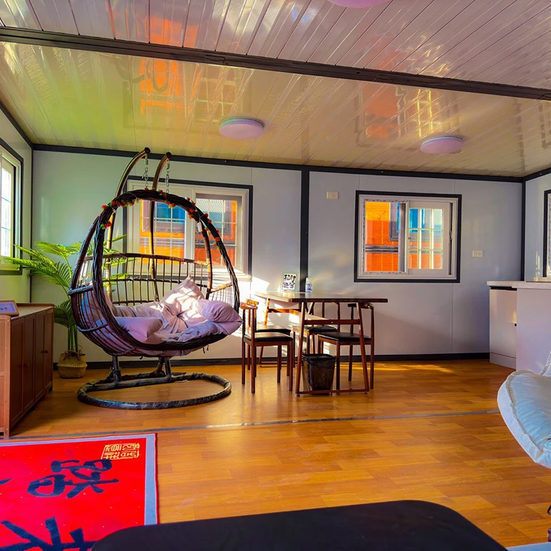 Prefab Folding Home Container Double Wing Extension Room 20 Ft 40 Ft Set Made Sandwich Panel Houses Shops Offices Villas