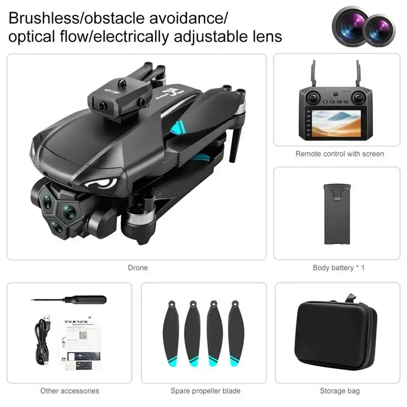 Go! 2024 N33 MAX Screen Control Drone Professional 6K HD ESC Sero Dual Camera 5G Wifi GPS Foldable Four Axis Brushless Optical