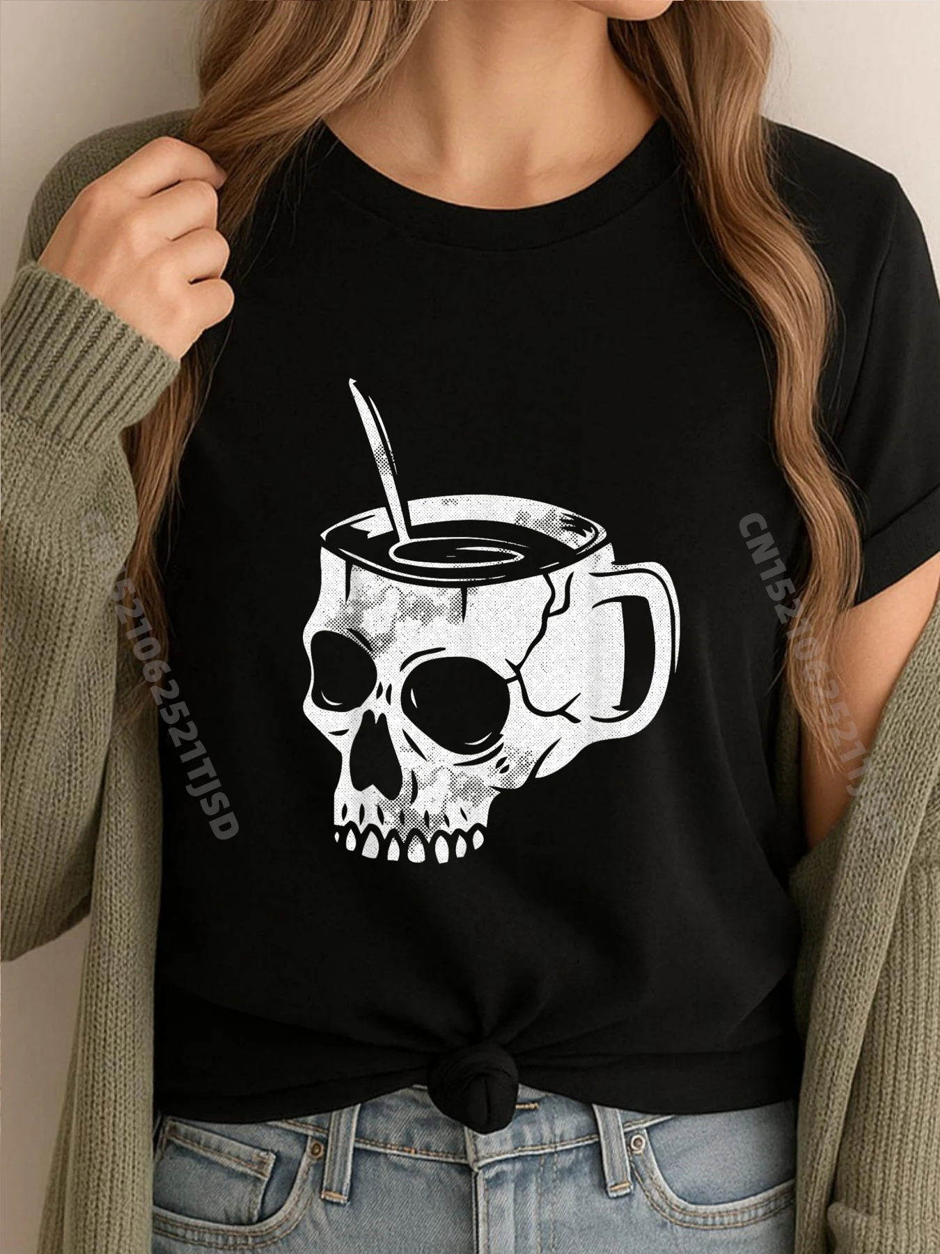 

Череп Кофейная Голова Ленивый Хэллоуин Костюм Крутой Скелет Кости Графика Футболка Мужская Мужская Дизайнерская Одежда Ретро Топы и Футболки