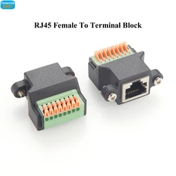 RJ45 Female Screw Terminal Block RJ45 Ethernet 8P8C to Quick Spring Solderless Clamp Adapter for PIKA CT301 Current Transformer