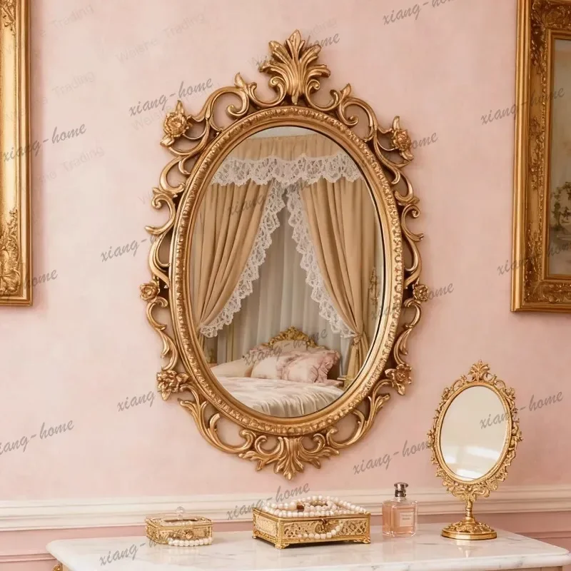 LD French retro fireplace background decoration wall-mounted bathroom washing living room porch dressing mirror