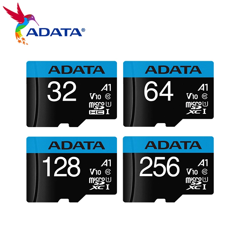 100% oryginalne ADATA karta Micro SD 32GB 64GB 128GB 256GB A1 V10 UHS-I szybka karta karta pamięci TF dla aparat telefoniczny wideo