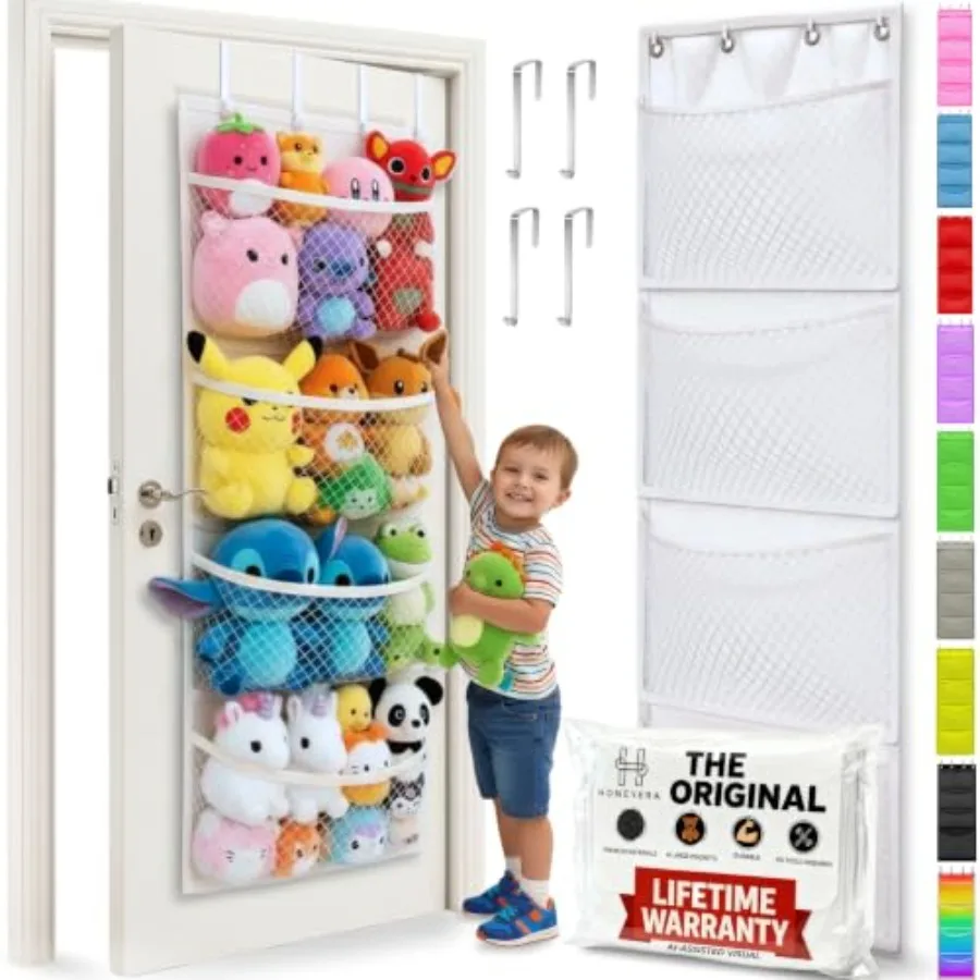 The Original Stuffed Animal Storage Patented - Over Door Organizer for Stuffies, Baby Ideas Holder, Toy Plush Hammock Hanging N