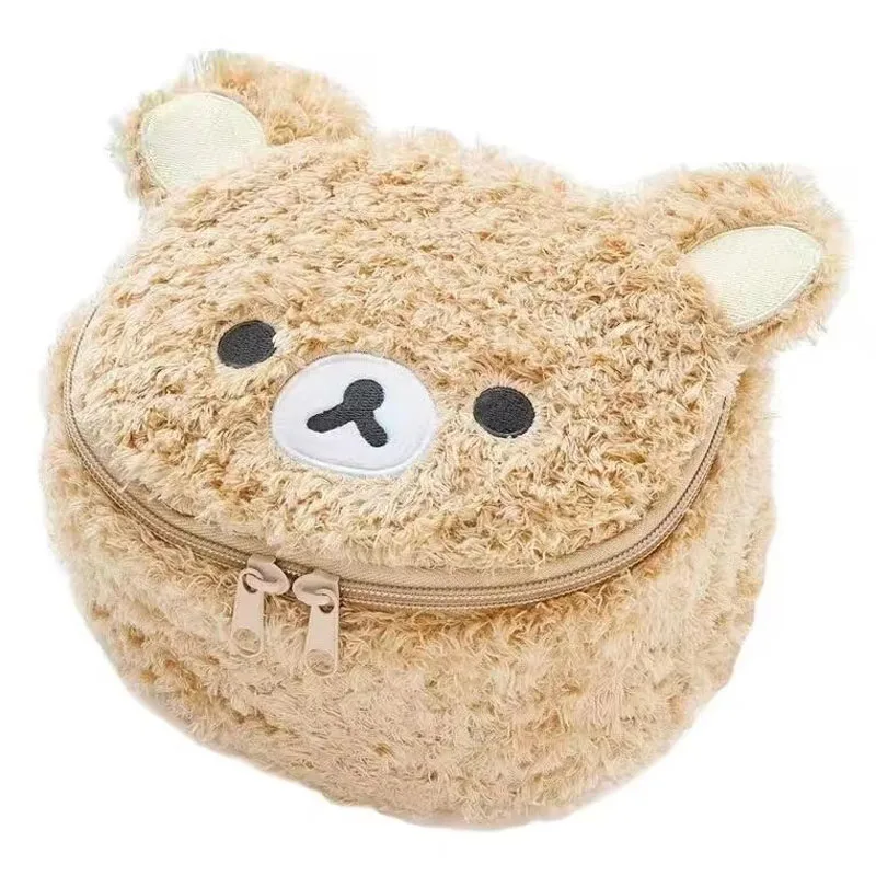 Cute Rilakkuma Plush Cosmetic Bags Cases Makeup Bag Storage Organizer Box Pouch Make Up Bag Vanity Beauty Case For Women Girls