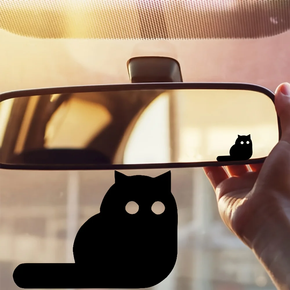 4PCS/SET Minimalist Cat Waterproof Vinyl Stickers – White/Black/Pink Cute Kitten Decals for Car, Laptop & Helmet