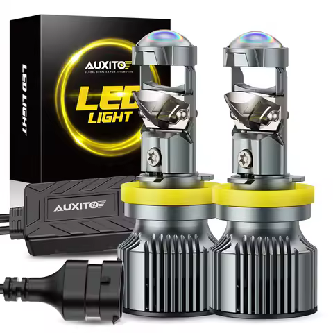 AUXITO 2Pcs 30000LM H11 H8 H9 LED Headlight Bulbs With HD LENS 6500K White High Dipped Headlight Beam For Left Hand Drive 110W
