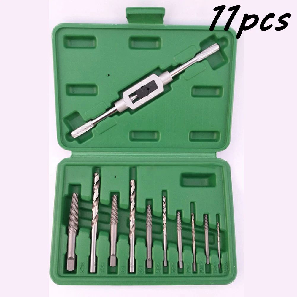 

11Pcs Screw Extractor Center Drill 3-10MM Bits Guide Set Broken Damaged Bolt Remover Removal Speed Easy Set Drill hole