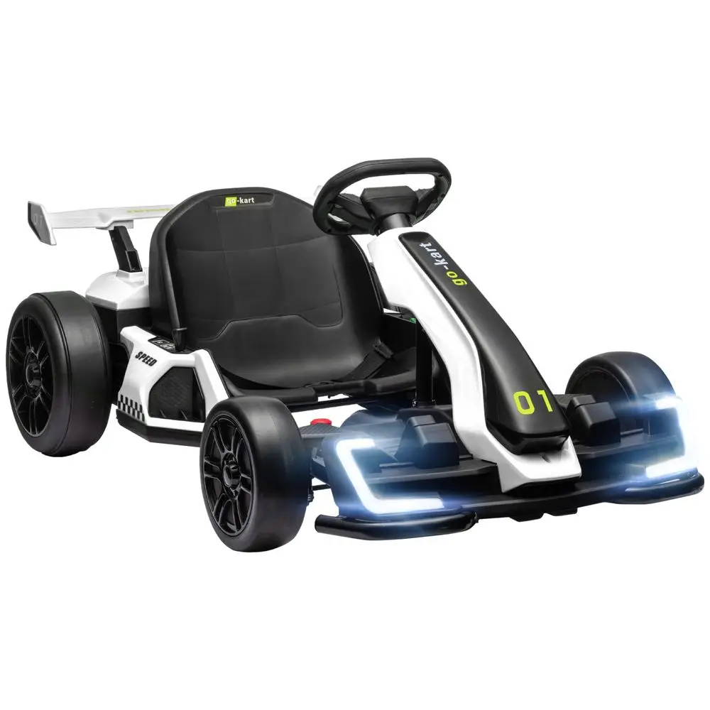 

24V 7.5 MPH Electric Go Kart with Adjustable Seat, Drift Kart Battery Powered Ride on Toy Outdoor with Dual 150W Motors, Slow S