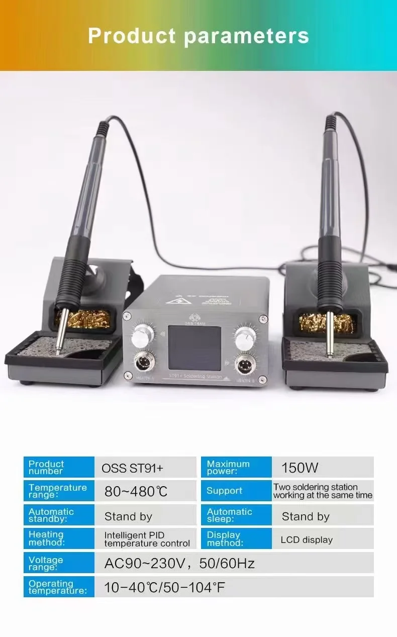 Origi OSS TEAM ST91 + stazione di saldatura 2 maniglie stazione di saldatura a temperatura costante intelligente/controllo automatico del sonno/PID