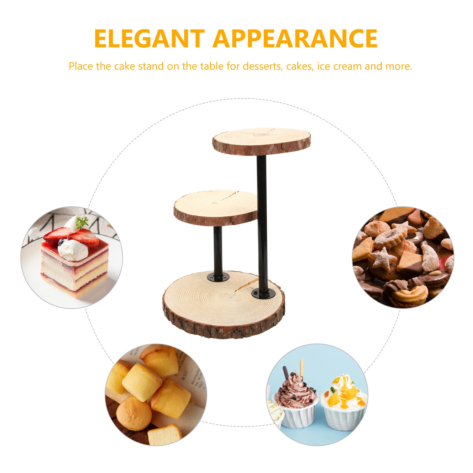 

1Set Wooden Tiered Cake Stand Premium Material 3-Layer Cupcake Display Rack for Party Wedding Dessert Wooden Tiered Stand