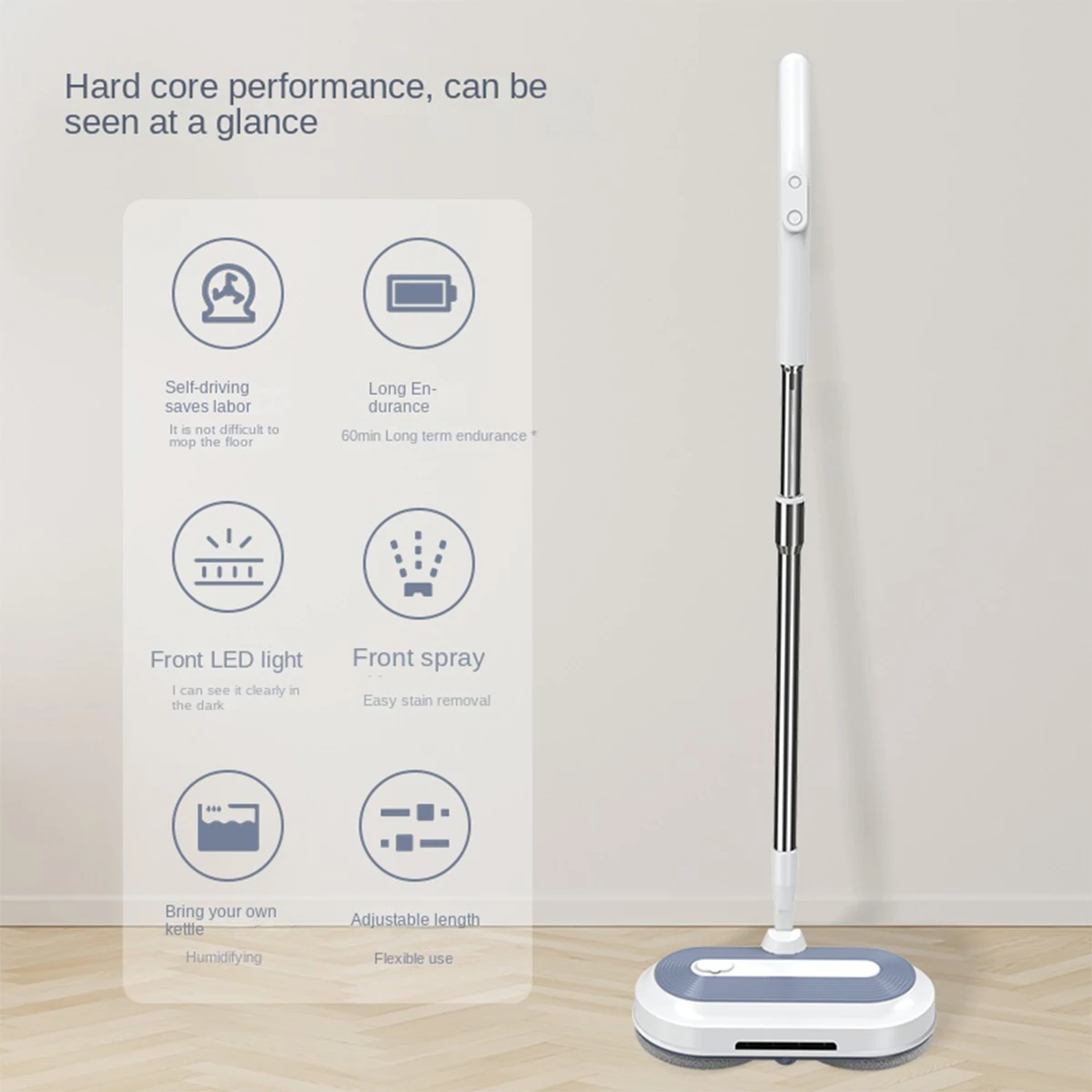 MOCATT Intelligent Wireless Electric Mop,Wet Dry Dual-Purpose Rotating Suction Mop,Car Home Glass Ceiling,Doors, Windows,Floors