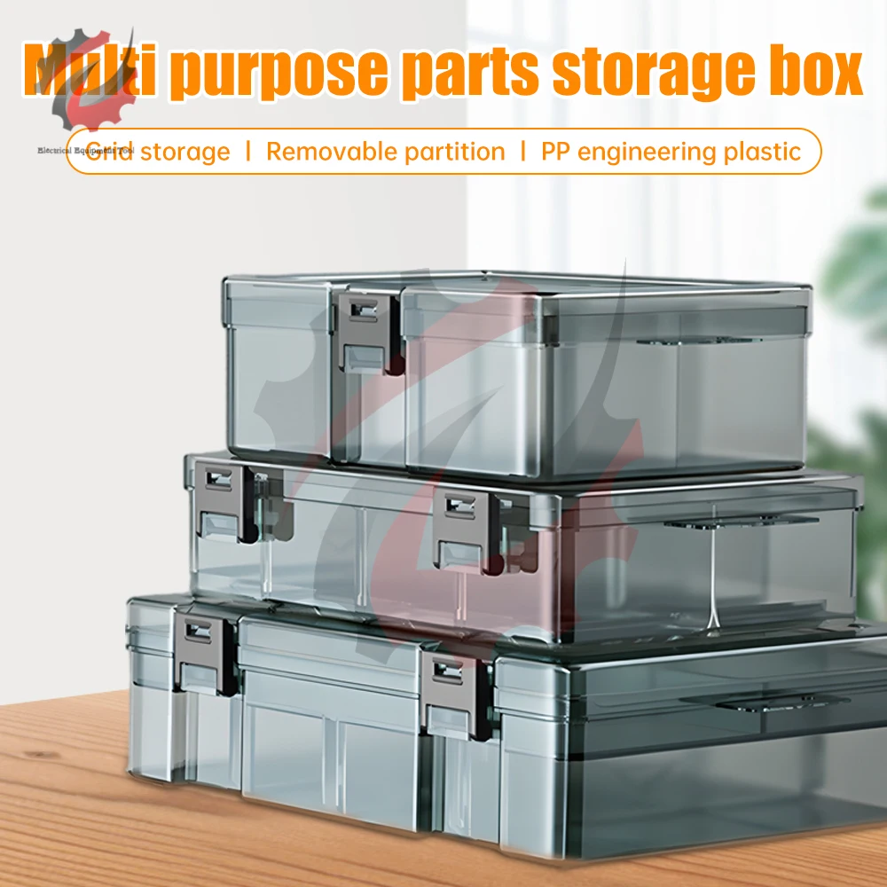 

Plastic Tool Parts Box Storage 6/18/21 Grids Parts Organizer Box Transparent Container Jewelry Bead Screw Holder Case