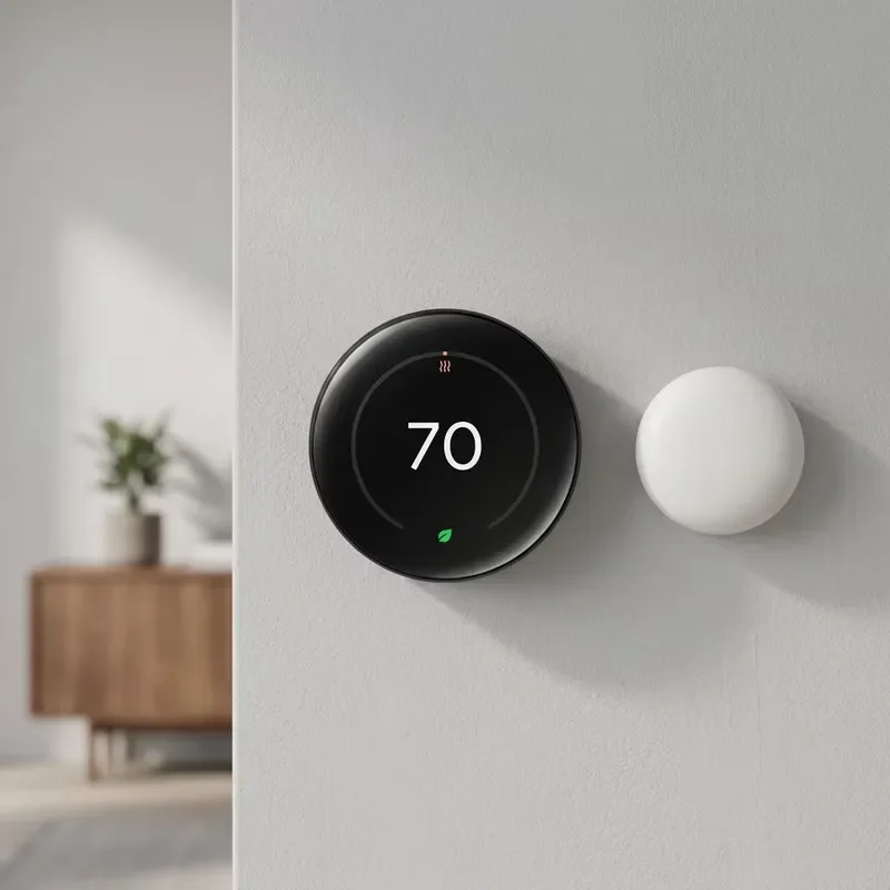 Google Nest Learning Thermostat (4th Gen) + Nest Temperature Sensor (2nd Gen)-Obsidian