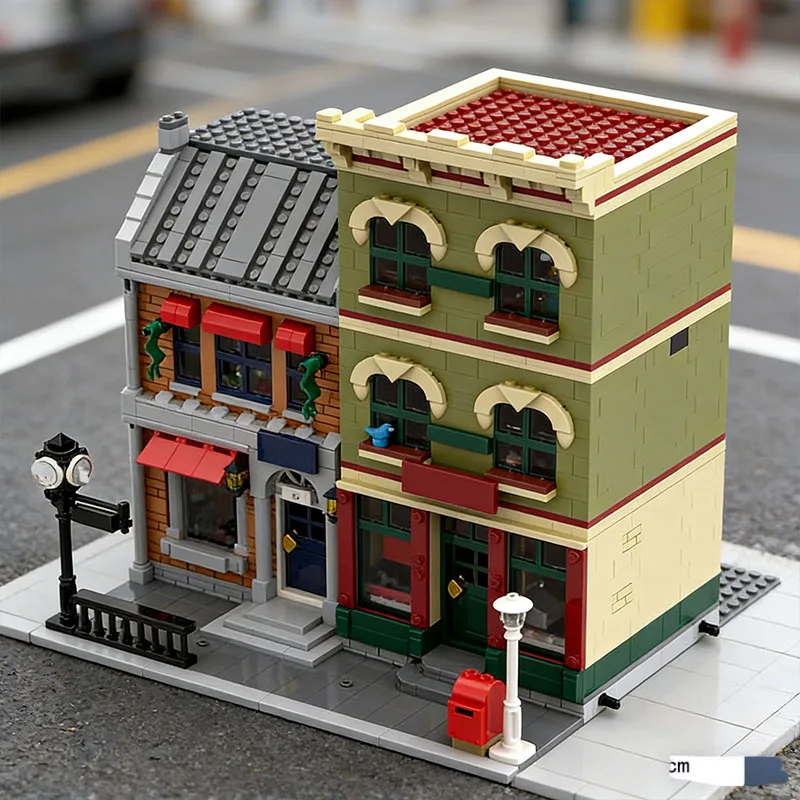 

MOC City Center Streetscape Commercial Street Modular Building 1893PCS Small Particle Building Blocks Assembly Toy Gift Collecti