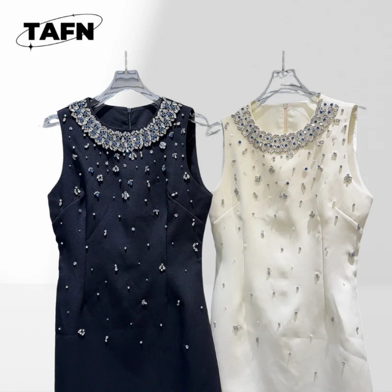 New French Style Classic Style Beaded Heavy Industry Elegant Socialite Vest Dress Perfect for Spring and Summer FashionAH2139