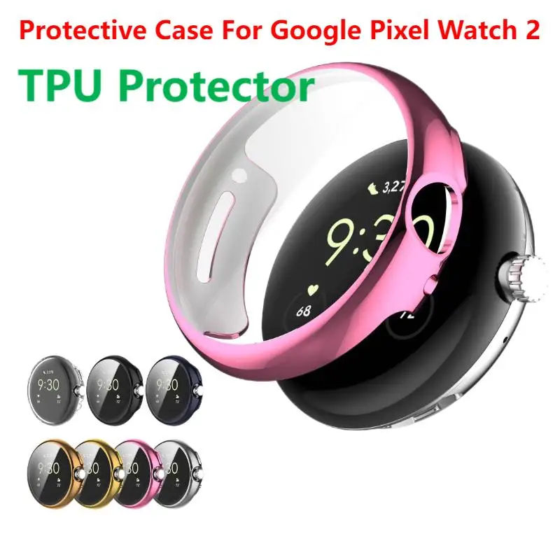 Plating TPU Protective Case Cover For Google Pixel Watch 2 Smart Watch Soft Bumper Protector Shell Accessoriess Pixel2 Pixel1 1