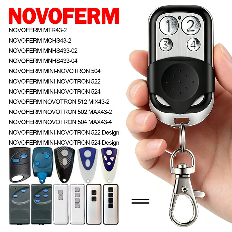 NOVOFERM Remote Control NOVOTRON 504 522 524 512 MIX 43-2 502 MAX43-2 504 MAX43-4 MTR43-2 MCHS43-2 MNHS433-02 433MHz