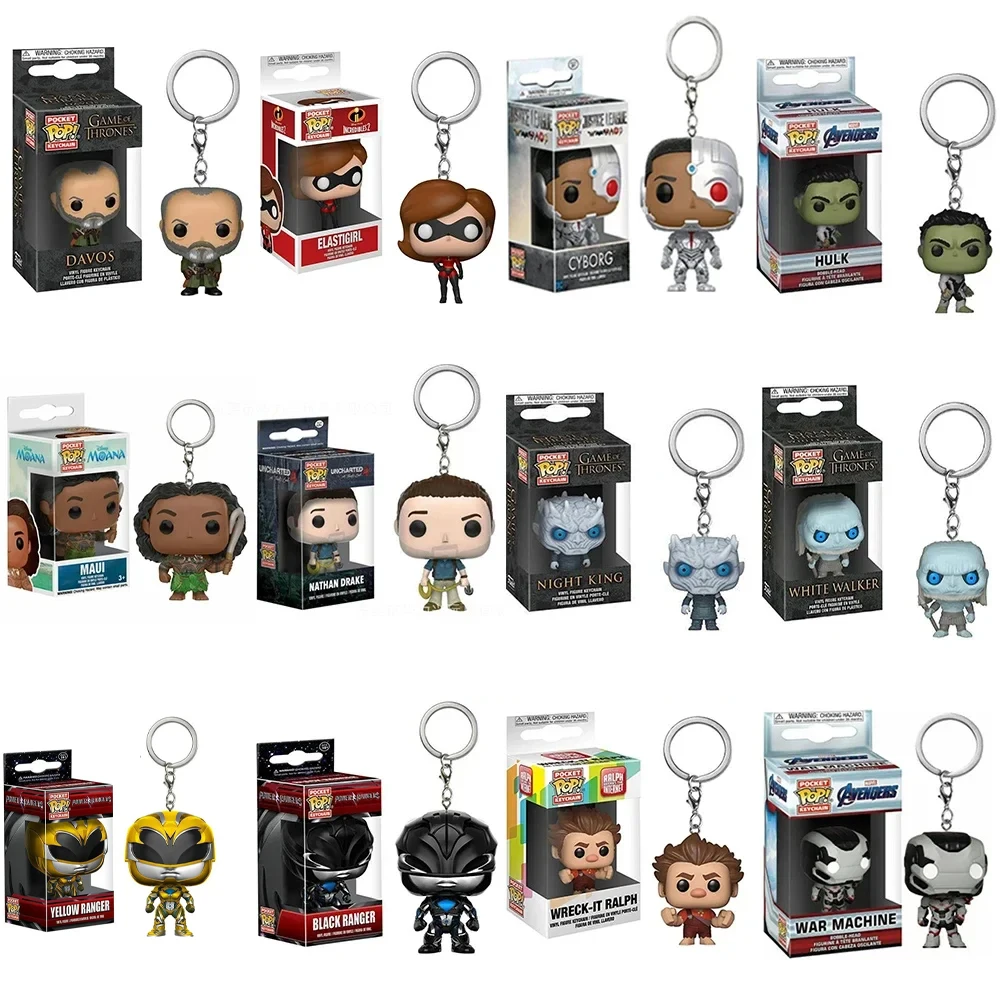 Nuevo llavero Funko POP figura NIGHT KING WARMACHINE CYBORG RALPH MAUI BOBROSS ELASTIGIRL juguetes de acción para niños regalo de Navidad