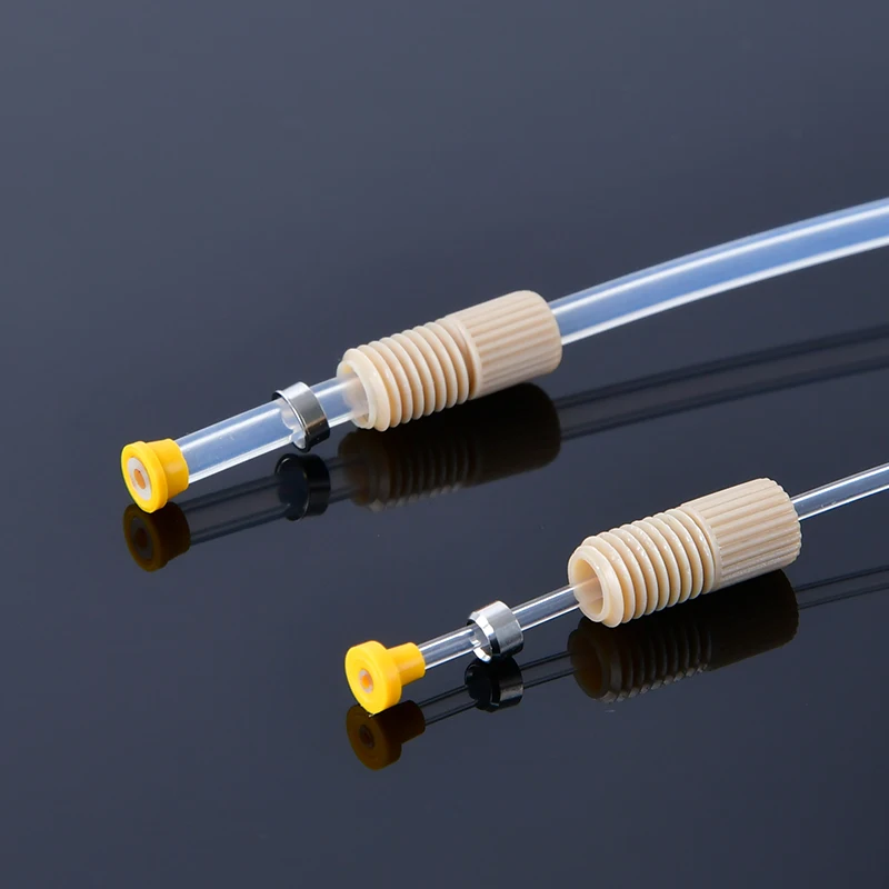 Custom PEEK Plastic Threaded Connectors with Hexagonal Joint Fittings CNC Machined for Industrial Automation
