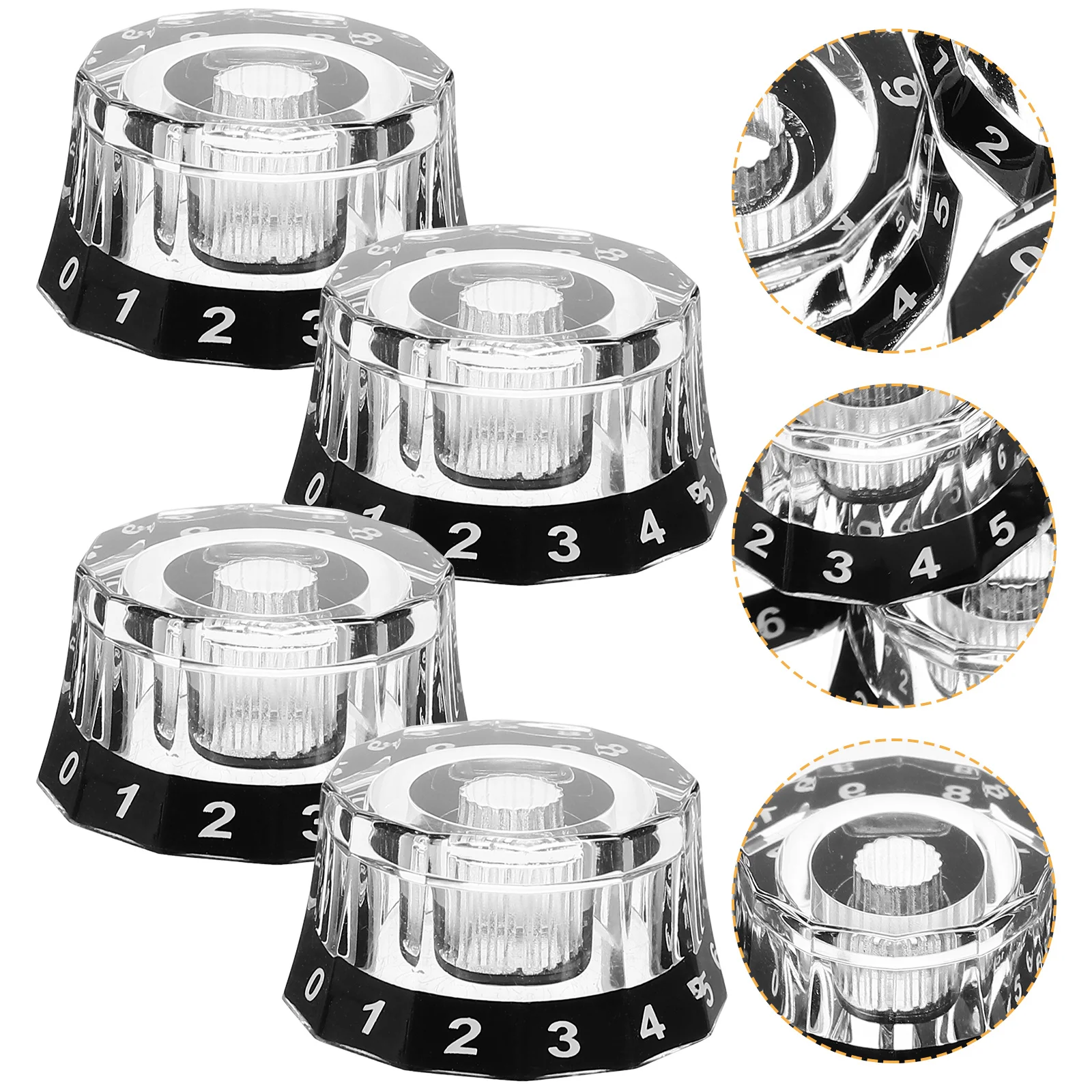

4pcs Speed Control Guitar Knobs Electric Guitar Replacement Parts Volume Tone Top Hat for Music Instrument Accessories