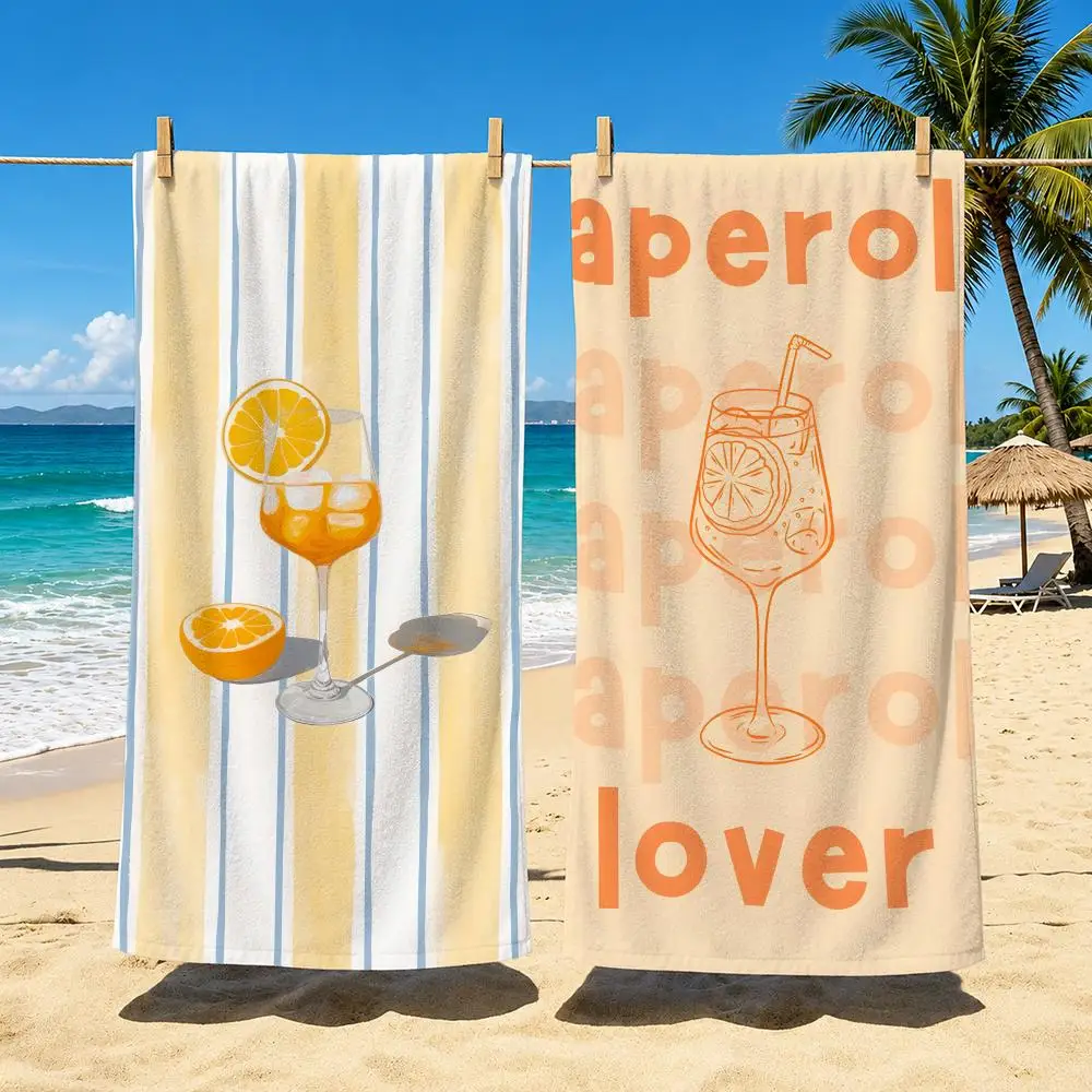 Beverage A-Aperol Spritz Towel Towel beach towel, quick drying absorbent bath towel for Swim,Gym,Camping,Outdoor hot