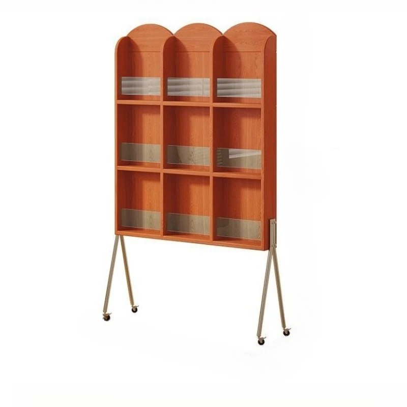 

living room vintage style magazine rack, floor-to-ceiling ins style mobile bookshelf, newspaper shelf shelf, shelf