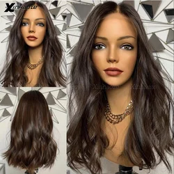 #2 Darkest Brown 13x4 Lace Front Human Hair Wigs For Women Preplucked With Bleached Knots Natural Wave 5x5 Silk Top Closure Wigs