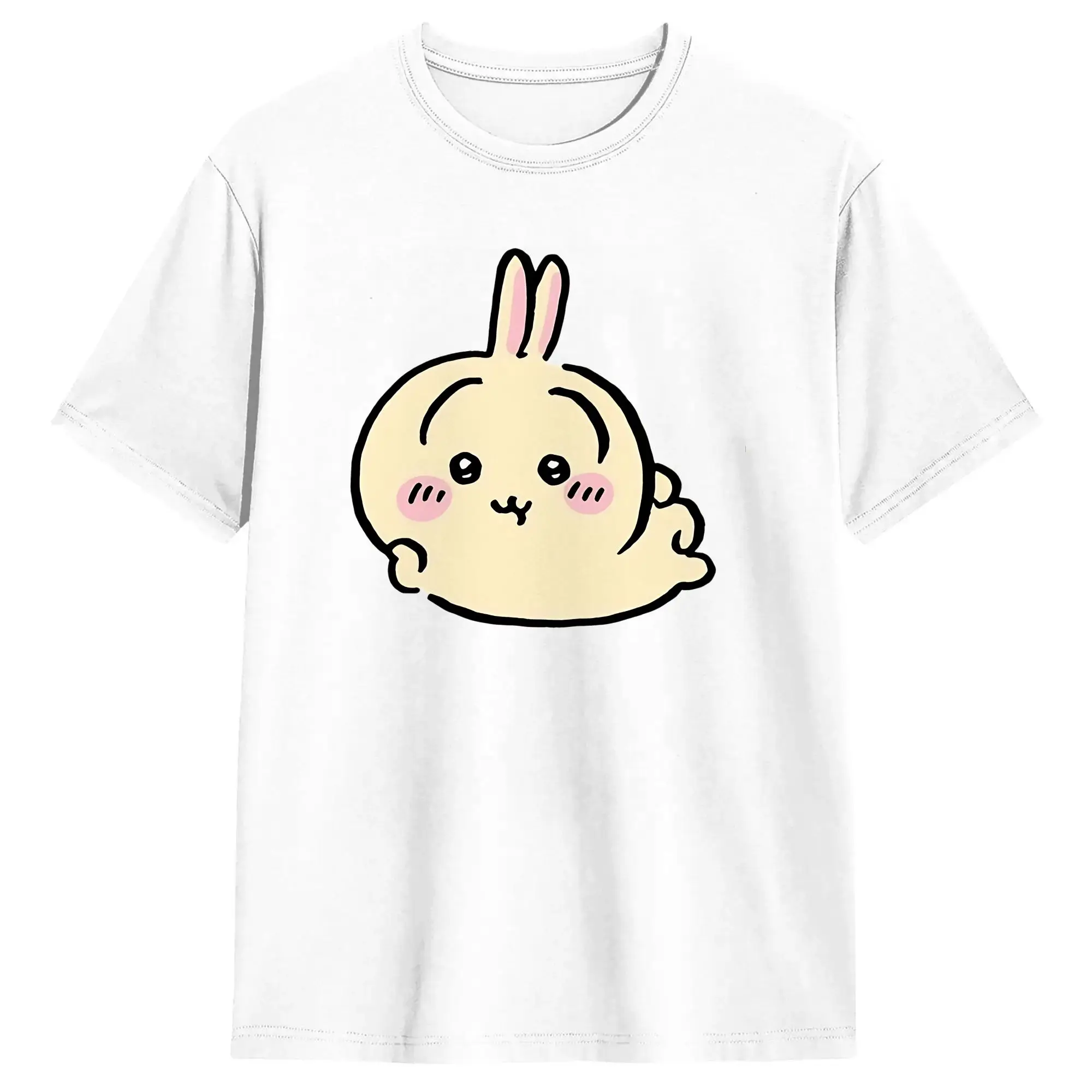 Chiikawas Usagi Chill Guy Cute Bunny T Shirts Men Cotton Humorous T-Shirts Round Collar  Tee Shirt Short Sleeve Tops Gift Idea