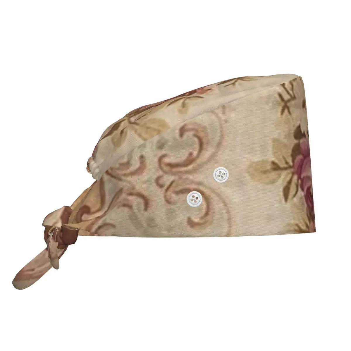 

Antique Rose Floral French Aubusson Rug Print Scrub Hat Doctor Working Surgical Cap Men Women Adjustable Nursing Caps Dentist