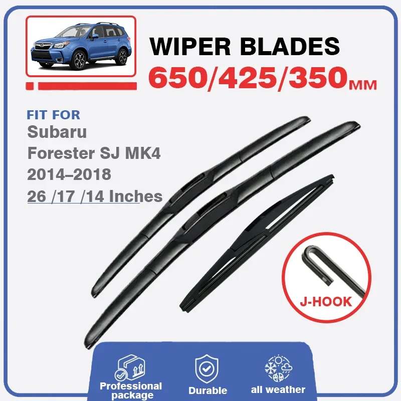 Car Front Rear Wiper Blades Set Kit For Subaru Forester SJ MK4 2014 - 2018 LHD RHD Windshield Windscreen Window 26