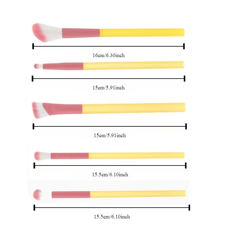 5 Stuks Make-Up Borstel Set Oogschaduw Poederborstel Foundation Make-Up Poeder Blusher Highlight Concealer Set Beauty Tools