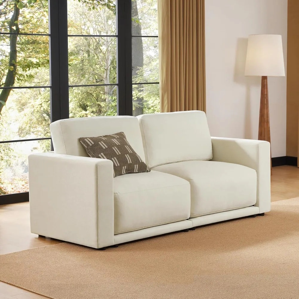 

Modular Loveseat Sectional Sofa, 78 Wide 2-Seater Cloud Couch with Ultra Plush Cushions, Comfy Upholstered Sectional