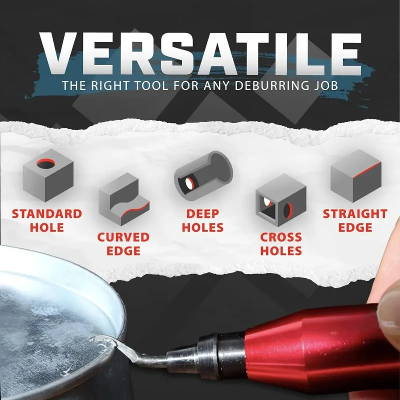 Deburring tool with 10 BS1010 steel rotating blades, suitable for metal resin PVC copper and 3D printed edges