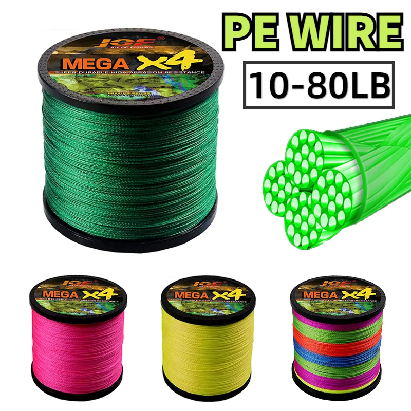 X4 hebras 300M 500M cable principal trenzado suave de agua salada marina 0,4 # -8.0 #   Línea de pesca con señuelo multifilamento extremo 100% PE 10LB-80LB