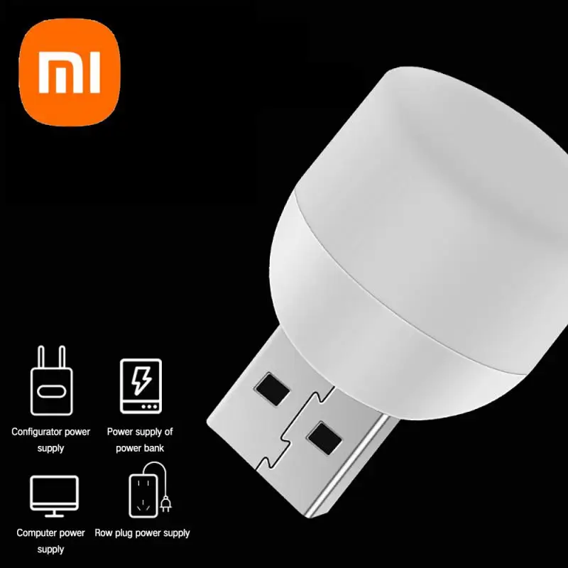 Xiaomi USB  Lamp Mini Mobile Power Charging USB Small Book Lamps LED Eye Protection Reading Light USB Small Round Night Light