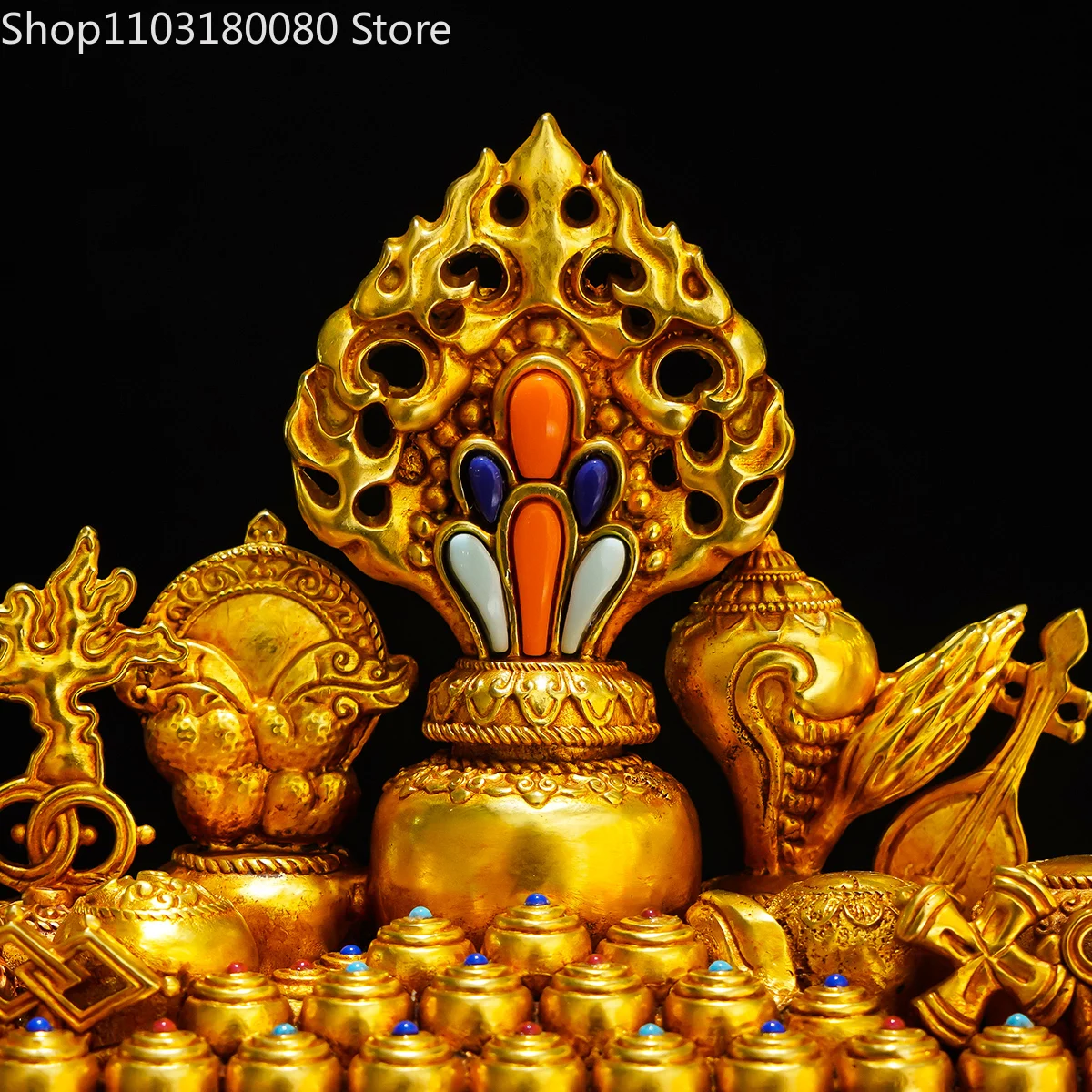 Copper gilding cinta^-maN!i One hundred throne decor Tibet buddhism sculpture Large 27cm,20cm,15cm