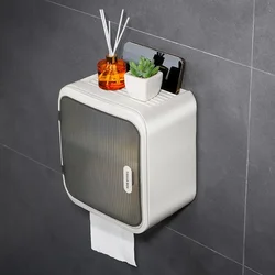 Bathroom Tissue Box Wall Mounted Tissue Holder Toilet Paper Holder Waterproof Tissue Storage Box Paper Dispenser