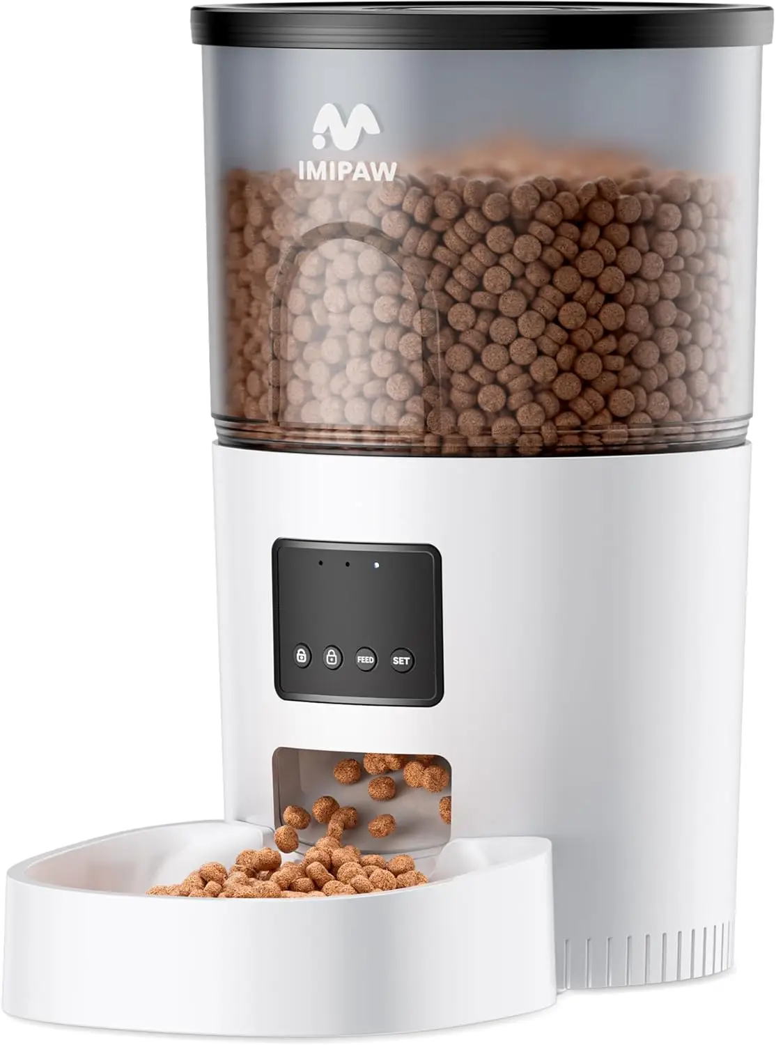 

Автоматическая кормушка для кошек, дозатор сухих кормов с таймером 3 л и осушителем, программируемый контроль порций, резервное питание с двойным питанием для маленьких домашних животных