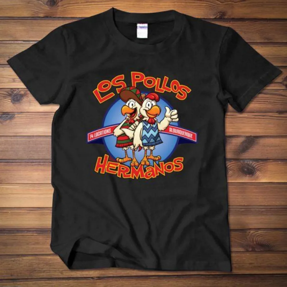 Breaking Bad-themed Short-Sleeve T-Shirts for Men and Women, Loose Fit, Pure Cotton, YK2 Style, from a Fried Chicken Restaurant.