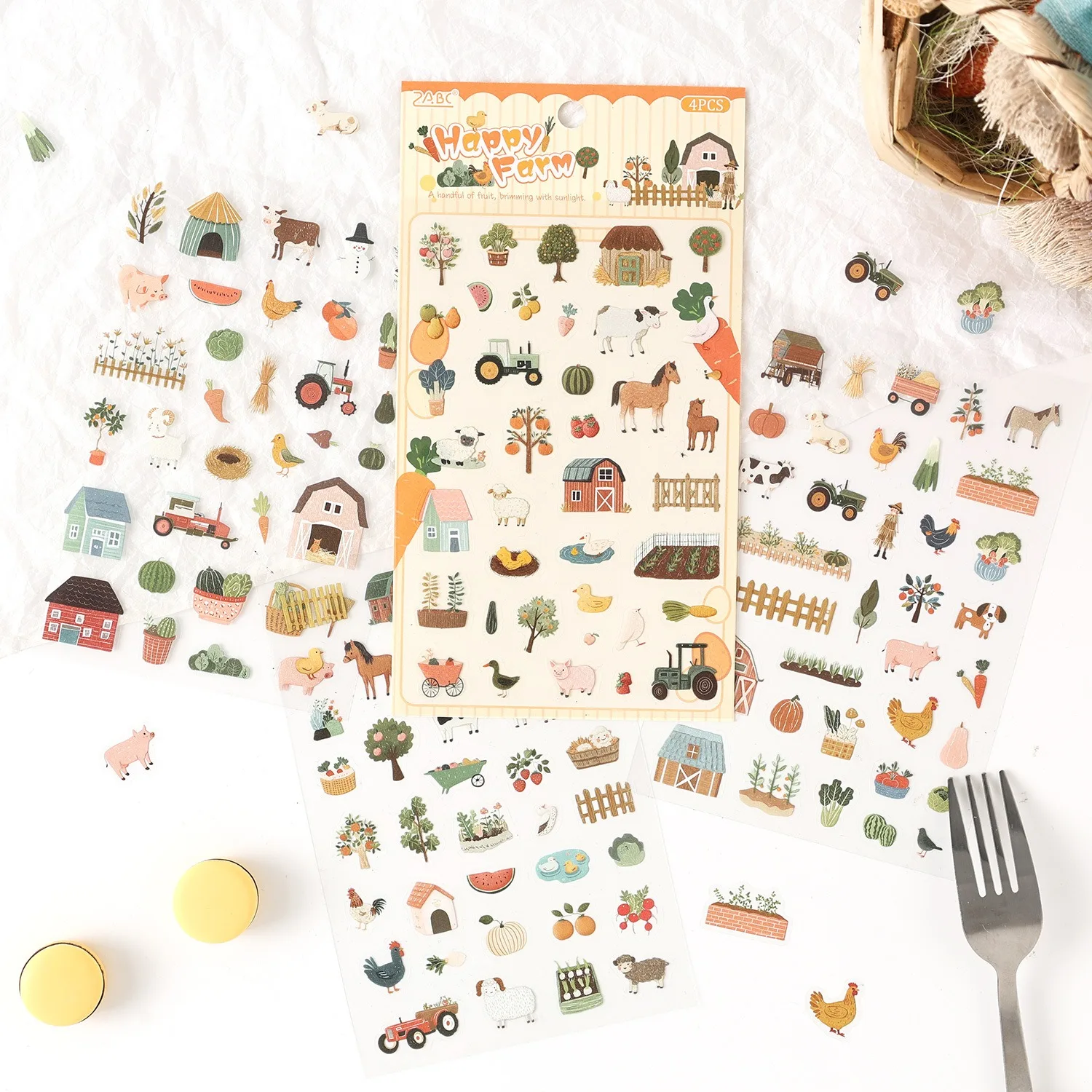 Waterproof PET Die-Cut Stickers for Scrapbooking Journaling Daily Home Life Joys Cross-Border Kids’ Craft Supplies Travel