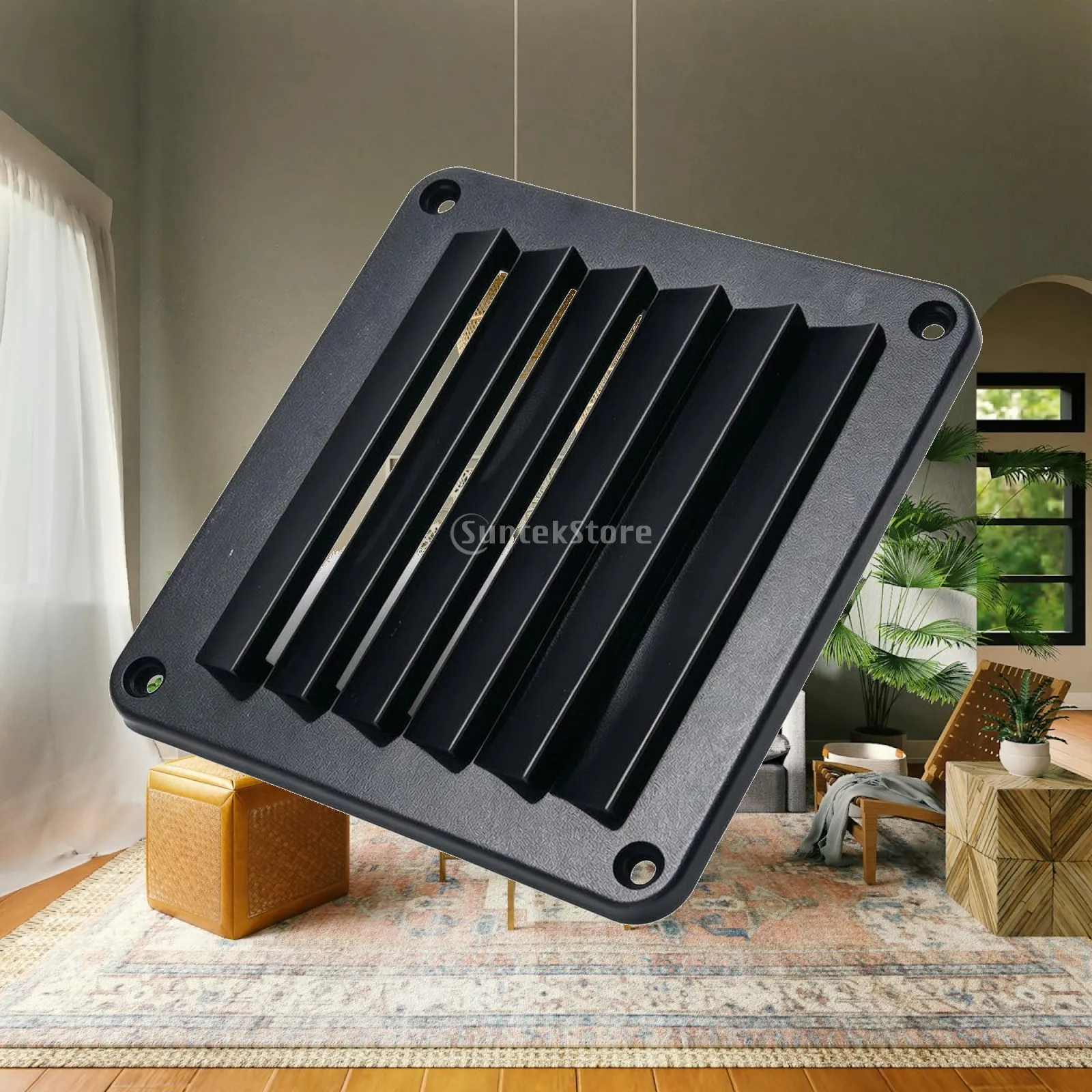 Louvered Ventilation Grille Flat-Frame Plastic Vent Cover Vent Cover with Louvered Flaps Slim for RV Owners, RVs, Boats