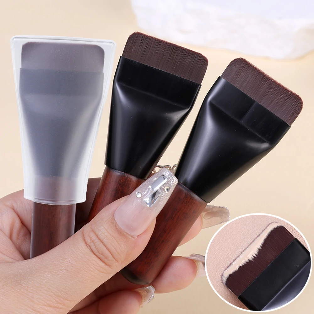 Einfache Mini Flat Top Foundation Pinsel weiches Haar dünnes Gesicht Kontur Pinsel BB Creme gemischte Foundation Creme Make-up Pinsel Make-up auch