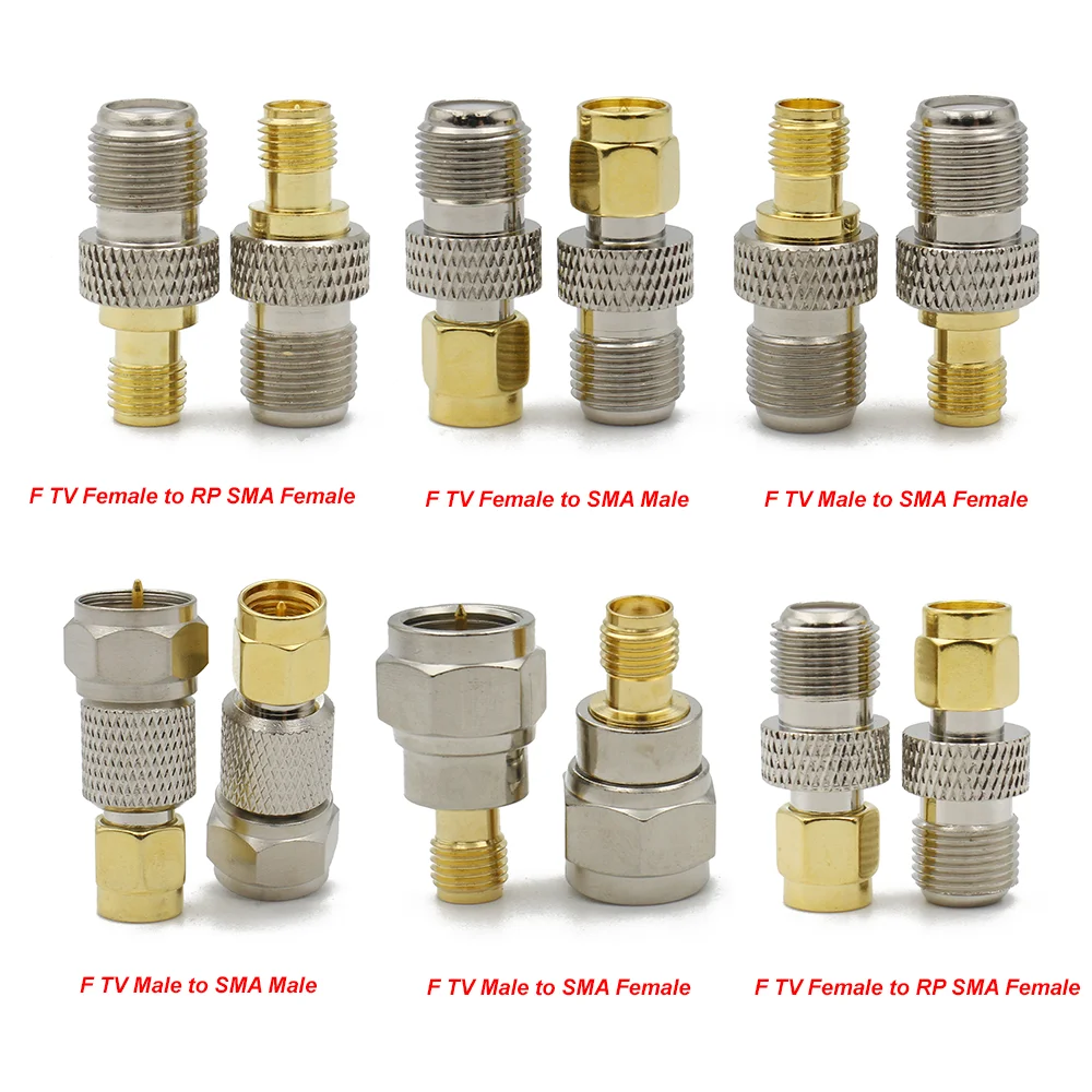 RF-F TV To SMA  Female Male Straight Connector F To RPSMA Quick Plug Adapter Coax For Antenna Wire Terminals High Quality