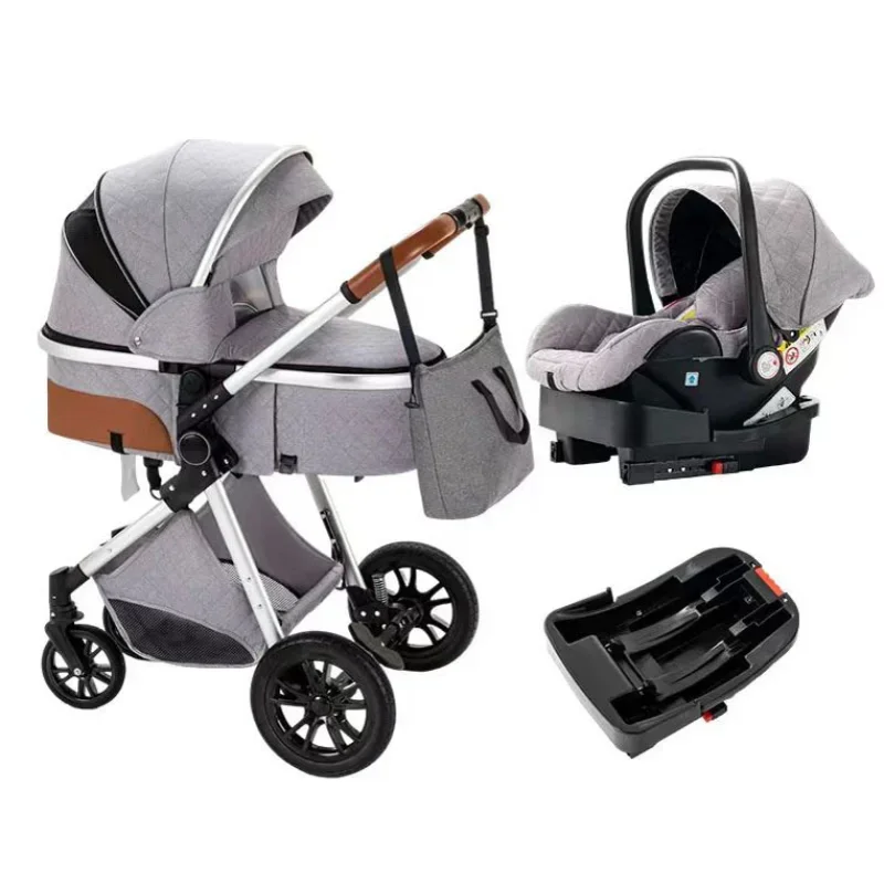 High Landscape 2-in-1 Baby Stroller Can Be Seated Lying Down Reversing Shock-absorbing Folding Newborn Children\'s Stroller